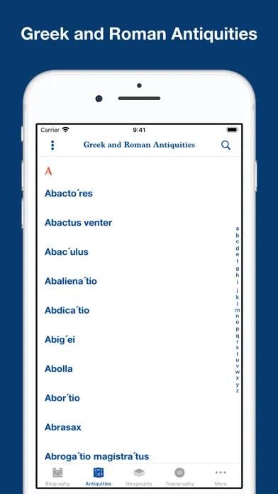 Tangkapan layar Greek and Roman Dictionaries
