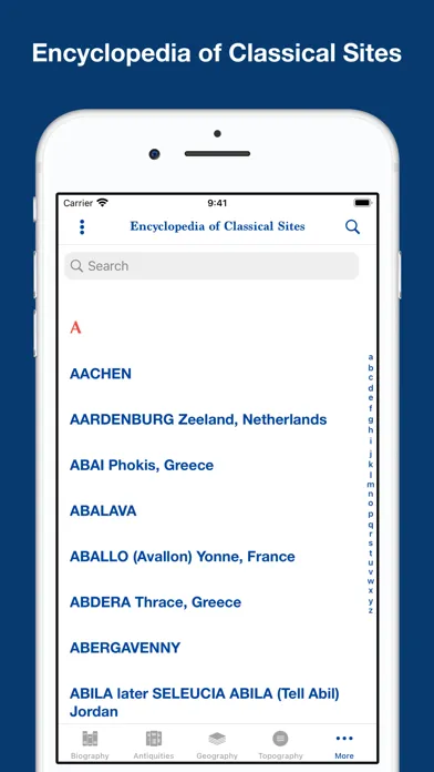 Tangkapan layar Greek and Roman Dictionaries