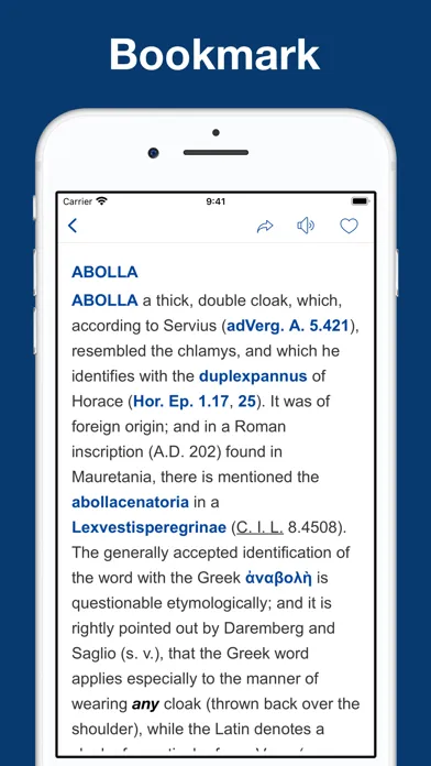 Tangkapan layar Greek and Roman Dictionaries