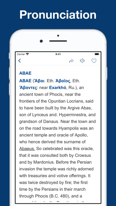 Tangkapan layar Greek and Roman Dictionaries
