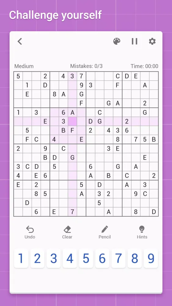 Capturas de tela do Sudoku