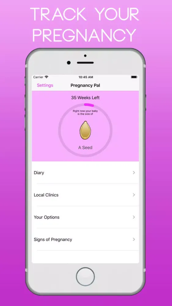 Tangkapan layar Pregnancy Pal - Tracker Diary