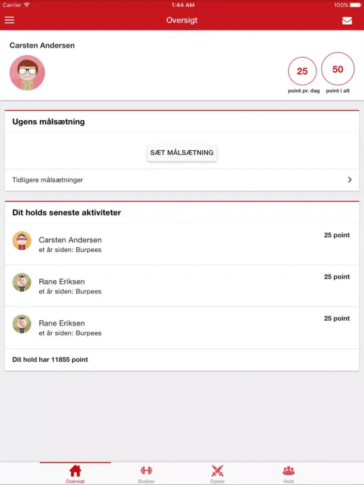 Tangkapan layar Sundhed paa spil iPad 
