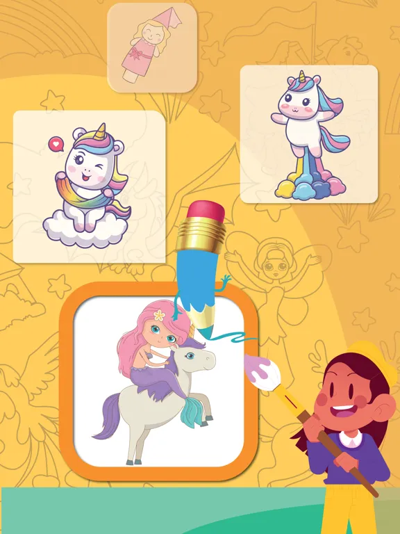 Unicorn Coloring Book Glitter iPad  Screenshots