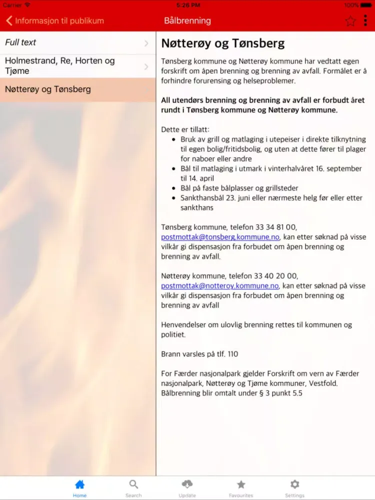 Zrzuty ekranu Mitt brannvesen iPad 