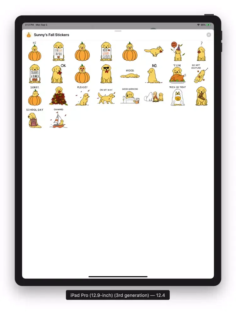 Sunny's Fall Stickers iPad  سکرین شاٹس
