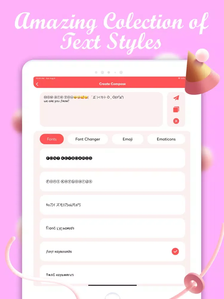 Paste Keyboard: Auto Copy Font iPad 应用截图