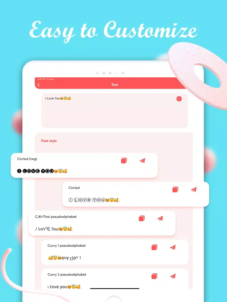 Paste Keyboard: Auto Copy Font iPad 应用截图