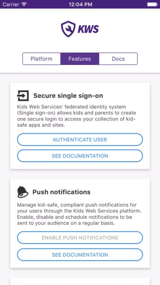 KWS App Screenshots