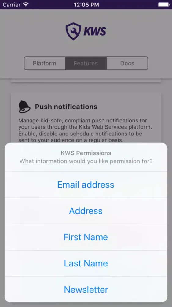 KWS App Screenshots