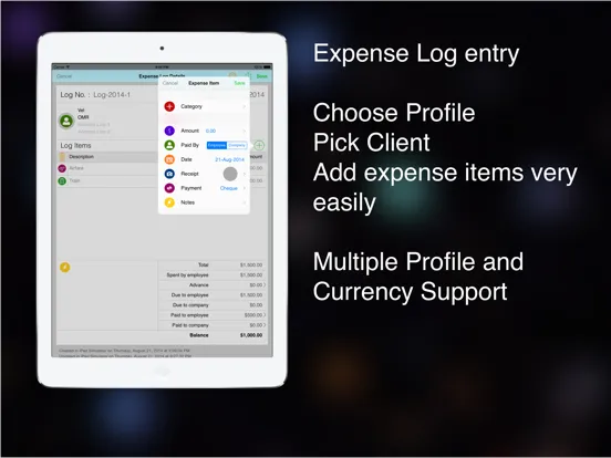BusinessTravel Expense Track iPad 应用截图