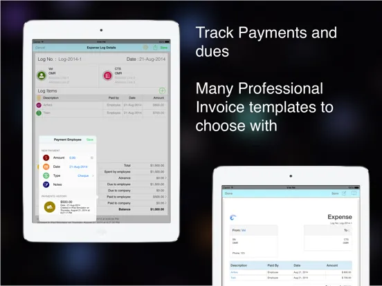 BusinessTravel Expense Track iPad 应用截图