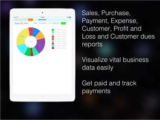 Capturas de tela do Invoice Tracker Sales Email iPad 