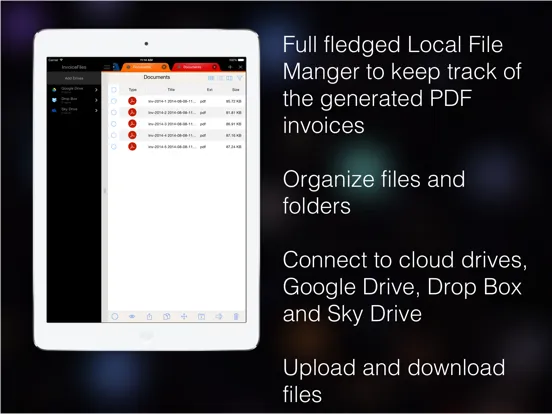 Capturas de tela do Invoice Tracker Sales Email iPad 