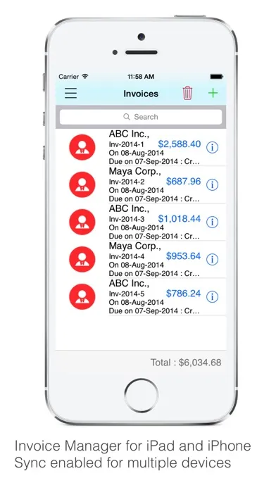 Capturas de tela do Invoice Tracker Sales Email