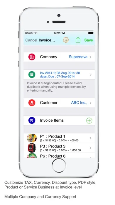 Capturas de tela do Invoice Tracker Sales Email