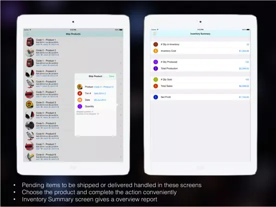 Inventory Pro for Manufacturer iPad  Screenshots