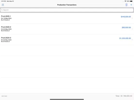 Captures d'écran de Production Manager : Inventory iPad 