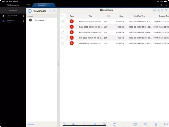 Captures d'écran de Production Manager : Inventory iPad 