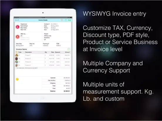 Invoice Tracker Email PDF iPad  স্ক্রিনশট