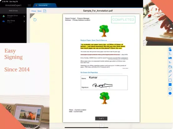 Capturas de tela do PDF Sign Expert Pro -eSign iPad 