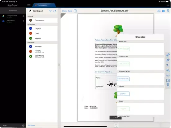 Capturas de tela do PDF Sign Expert Pro -eSign iPad 