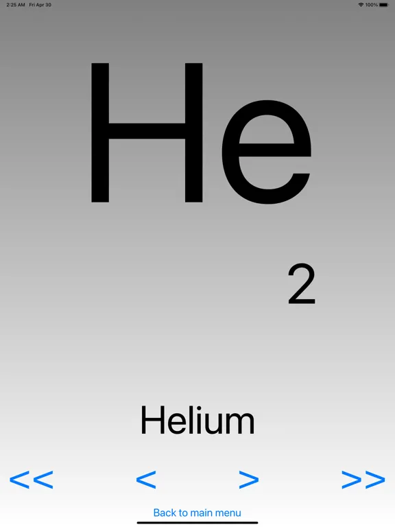 Tangkapan skrin Chemical elements - Table iPad 