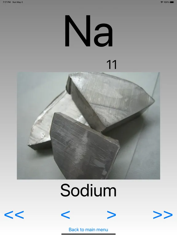 Tangkapan skrin Chemical elements - Table iPad 