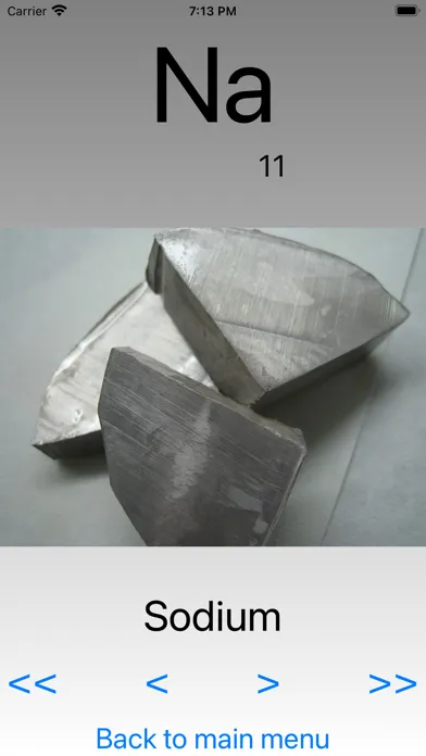 Tangkapan skrin Chemical elements - Table