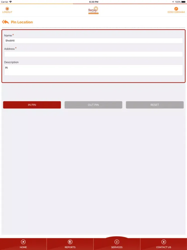 Tangkapan skrin Suryaj Diagnostics iPad 
