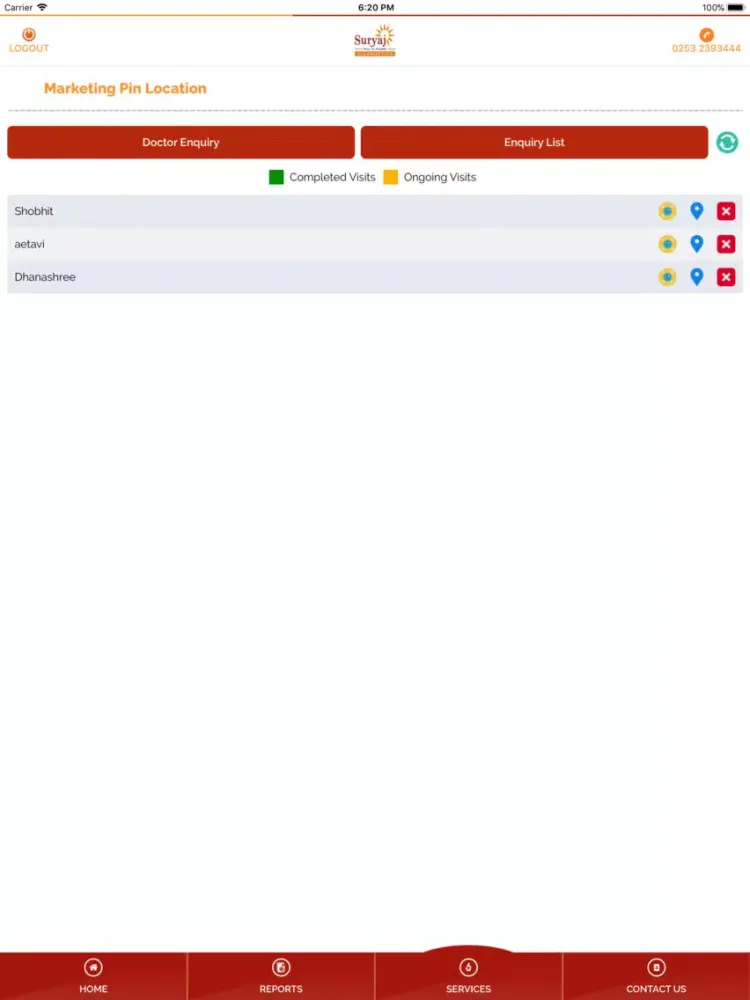 Tangkapan skrin Suryaj Diagnostics iPad 