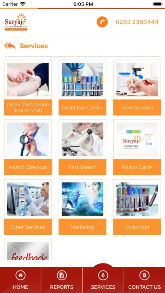 Tangkapan skrin Suryaj Diagnostics