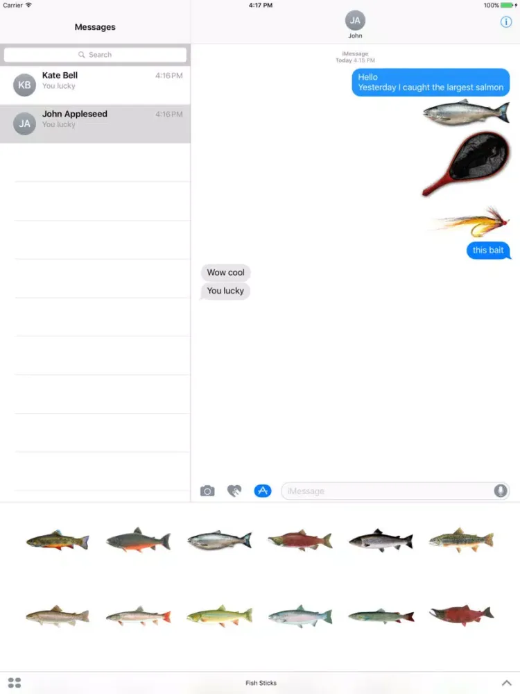 Screenshot di Fisher stickers iPad 