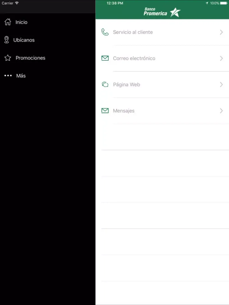Captures d'écran de Promerica Banca Móvil iPad 
