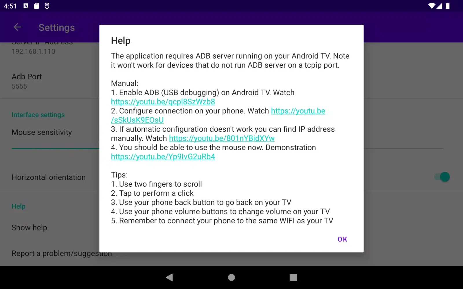 Android TV ADB Mouse Keyboard 스크린샷