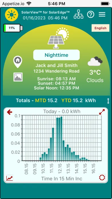 Zrzuty ekranu SolarView for SolarEdge