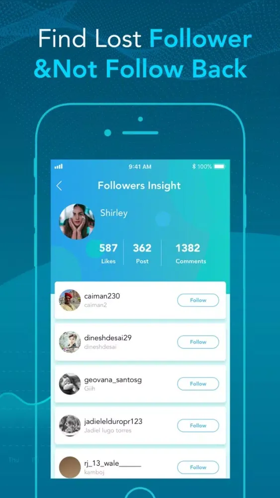 Followers & Unfollow Insights Screenshots