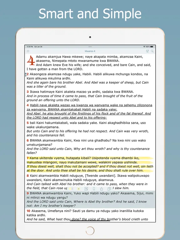 Screenshot di Biblia Takatifu－Swahili Bible iPad 