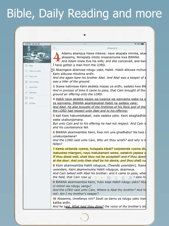 Screenshot di Biblia Takatifu－Swahili Bible iPad 