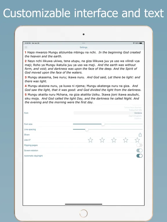 Screenshot di Biblia Takatifu－Swahili Bible iPad 