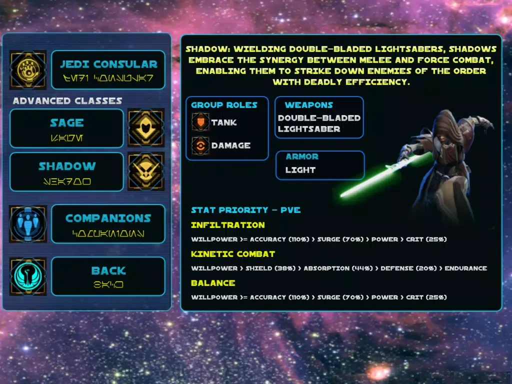 Ảnh chụp màn hình của Classes for SWTOR iPad 