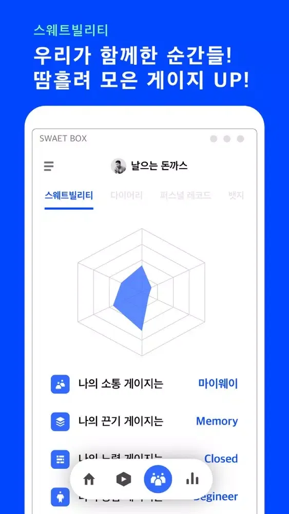 Ảnh chụp màn hình của 스웨트박스 - 운동 타이머, 운동 일지, RM 계산