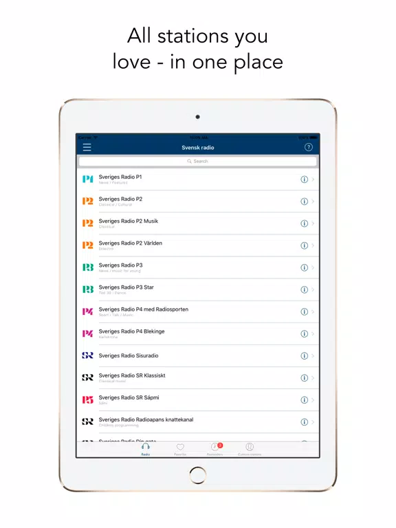 Svensk Radio - Swedish radio iPad  스크린샷