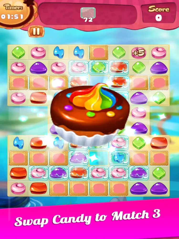 Sweet Candy - New Match 3 Puzzle Game with Friends iPad 应用截图