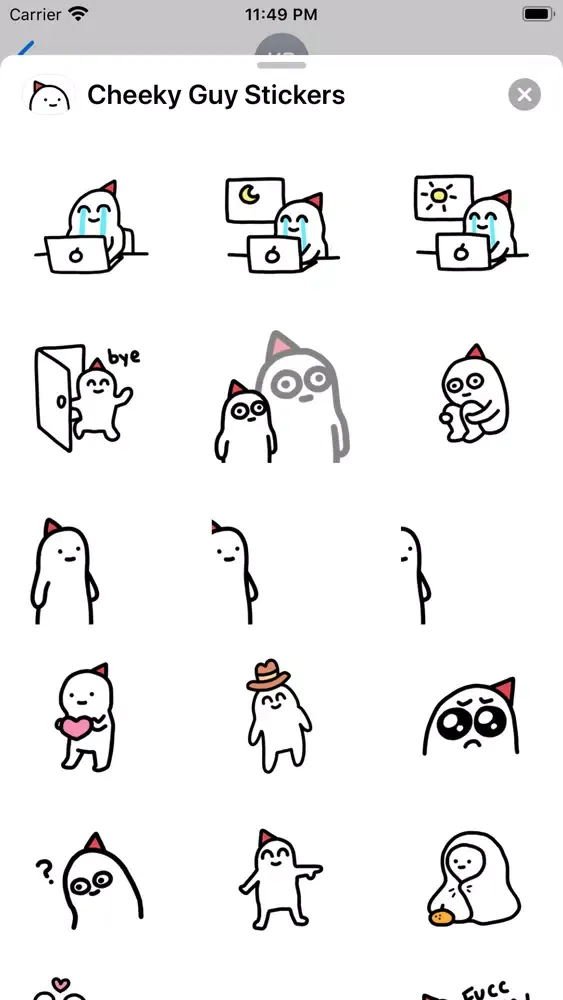 Cheeky Guy Stickers स्क्रीनशॉट