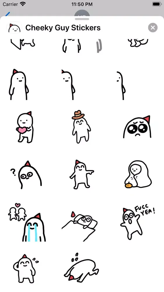 Cheeky Guy Stickers स्क्रीनशॉट