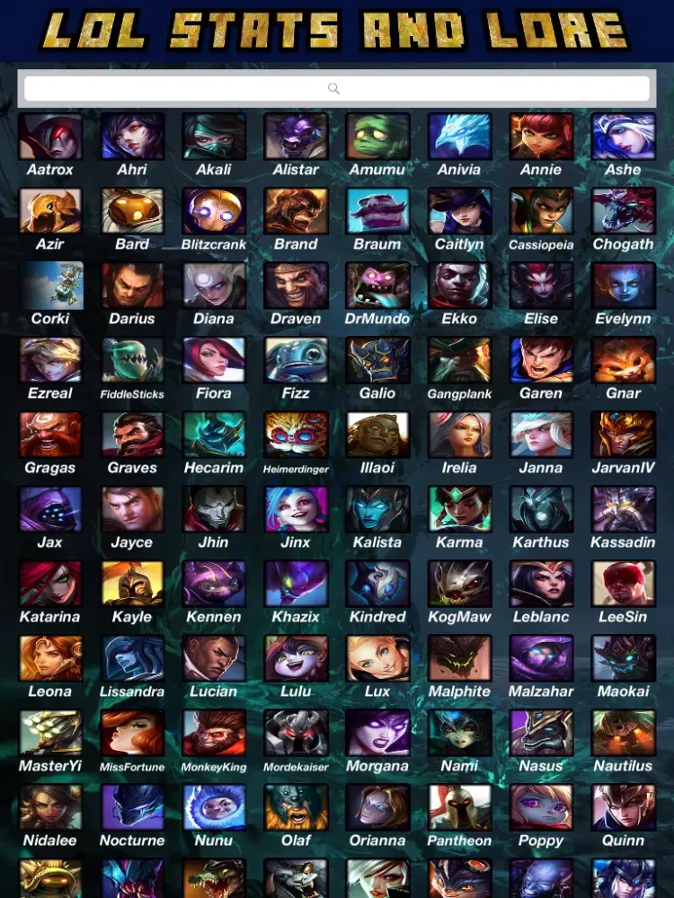 صور Stats and Lore -For League of Legends iPad