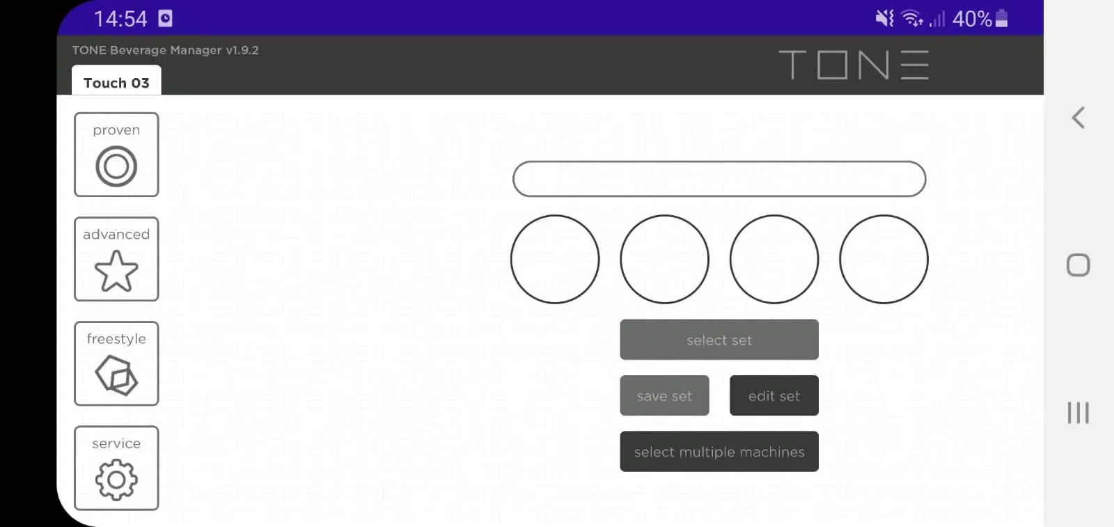 Screenshot di TONE Beverage Manager