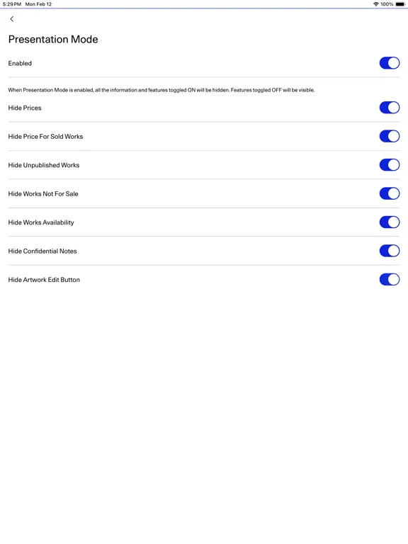 Artsy Folio iPad  سکرین شاٹس
