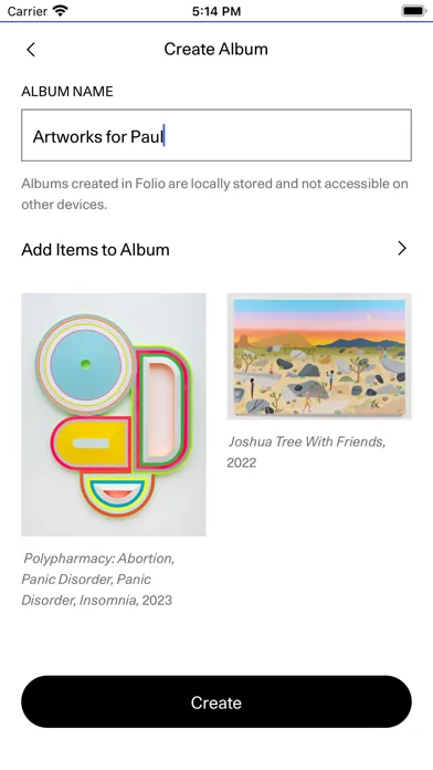 Artsy Folio سکرین شاٹس